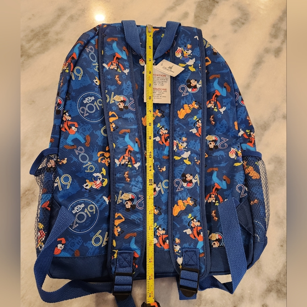 New 2019 Walt Disney World Parks Mickey & The Gang Blue Backpack - Picture 4 of 7